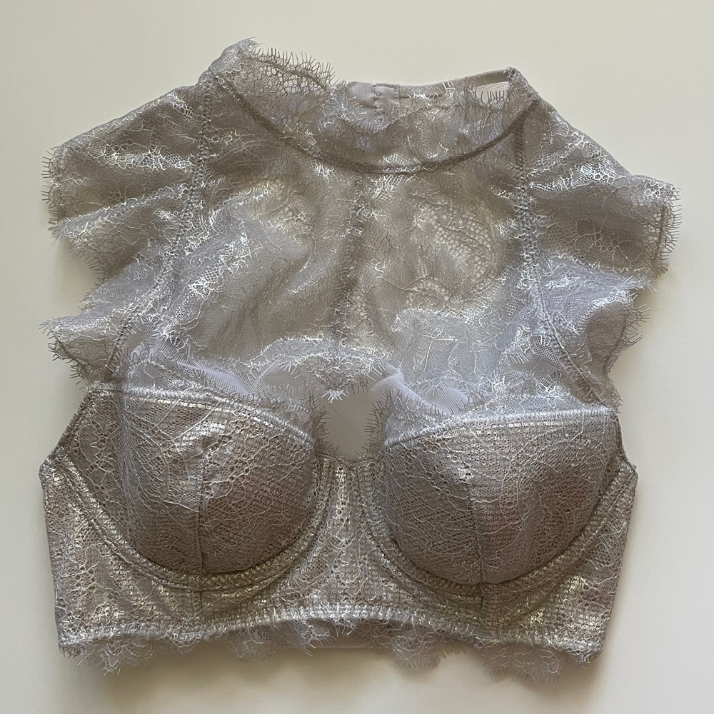 Victoria's Secret Dream Angels High Neck Metallic Gold Bra